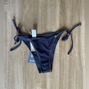AE x Aerie NWT Match Made In Denim Cheekiest Tie Bikini Bottom; Size XS